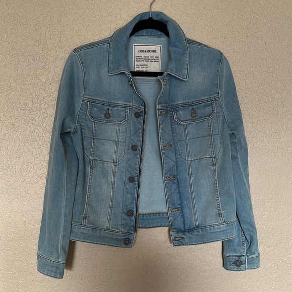 Nwt ZADIG & VOLTAIRE Skull Embellished Denim Jacket - Picture 5 of 9